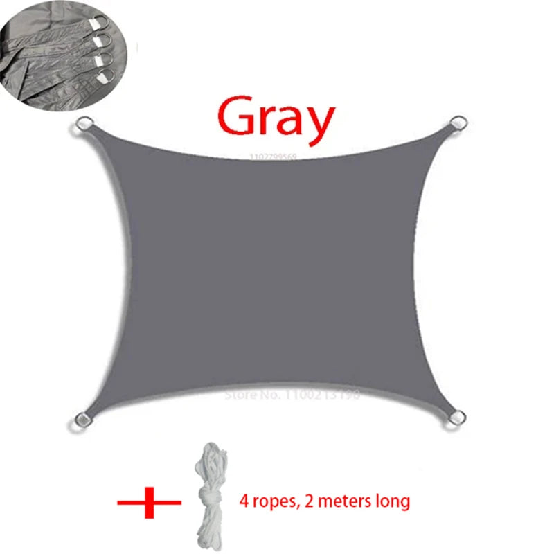 Voile d'ombrage rectangulaire imperméable anti-UV pour terrasse et jardin, 10 tailles, 11 coloris