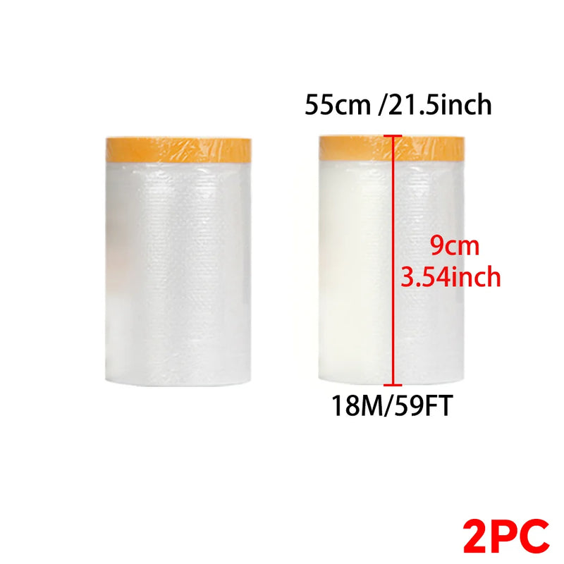Film de masquage pour peinture avec bande de masquage, rouleau de 18 m, 55 ou 110 cm