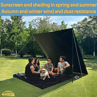 Bâche noire imperméable anti-UV avec œillets, 5 tailles de 2x2 à 3x5 m