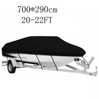 Housse bateau remorquable Oxford 210D imperméable, noir ou argent, 5 tailles de 3,35 à 6,71 m