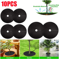 Disques de paillage pied d'arbre en non-tissé noir, lot de 10, diamètre 15 à 42 cm