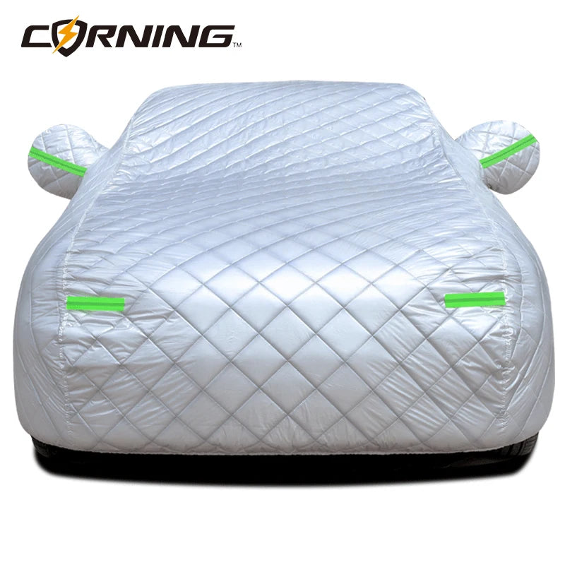 Bâche anti-grêle voiture complète 3 couches Oxford et coton, argent ou noir, berline et SUV