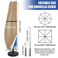 Housse parasol déporté forme banane ou droite avec perche télescopique et pochette, Oxford imperméable