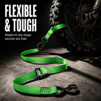 Sangle d'arrimage à boucle et crochets en S, 1,8 m x 38 mm, noir, rouge ou vert