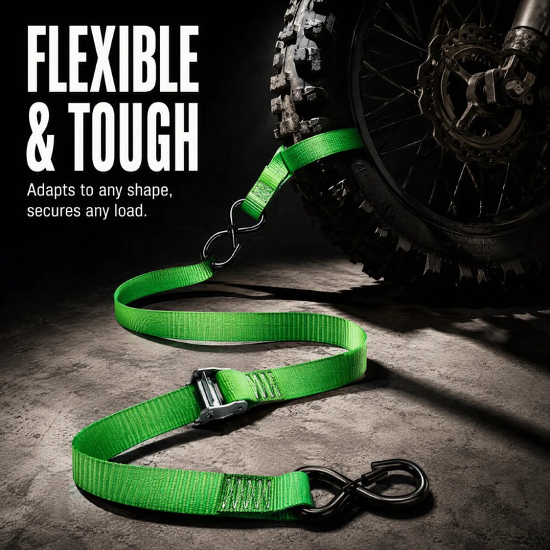 Sangle d'arrimage à boucle et crochets en S, 1,8 m x 38 mm, noir, rouge ou vert
