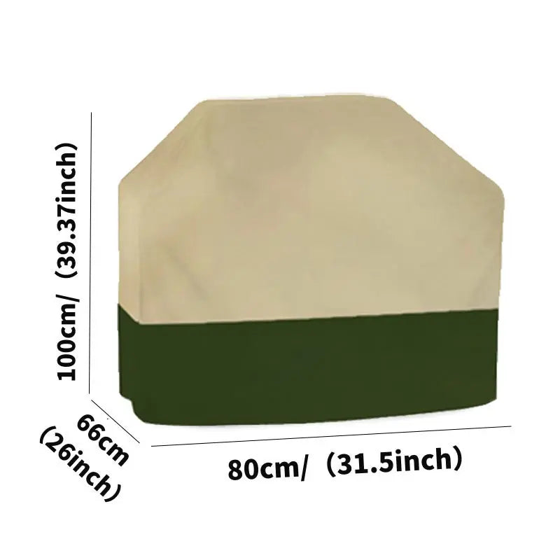 Housse barbecue rectangulaire beige et vert, Oxford 210D imperméable, 5 tailles