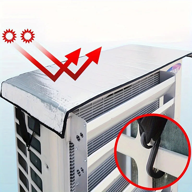 Housse de climatiseur extérieur en aluminium à crochets, 95 x 46 cm, 1 ou 2 pièces