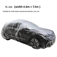 Housse de voiture jetable transparente, anti-poussière et anti-rayures, usage unique, tailles S à XL
