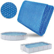 Bâche à bulles piscine rectangulaire ou ronde bleue, isolation thermique, 7 dimensions