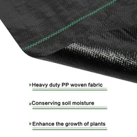 Toile anti-mauvaises herbes tissée noire anti-UV pour verger et jardin, rouleau de 1x10 ou 1x20 m