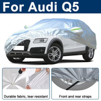 Housse voiture pour Audi Q5, Oxford 210T imperméable, anti-UV, argent ou noir