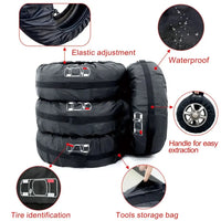 Housses de pneus en polyester 190T ou 210T, lot de 4, 13 à 20 pouces