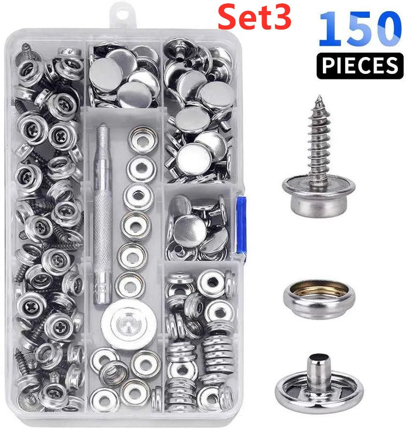 Kit de boutons-pression inox pour bâche et housse de bateau, de 50 à 80 jeux