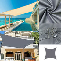 Voile d'ombrage triangulaire imperméable en polyester 300D, de 2x2x2 à 5x5x5 m, beige ou gris