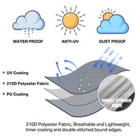 Housse de parasol déporté ou droit imperméable, 4 coloris, 7 tailles de 170 à 280 cm