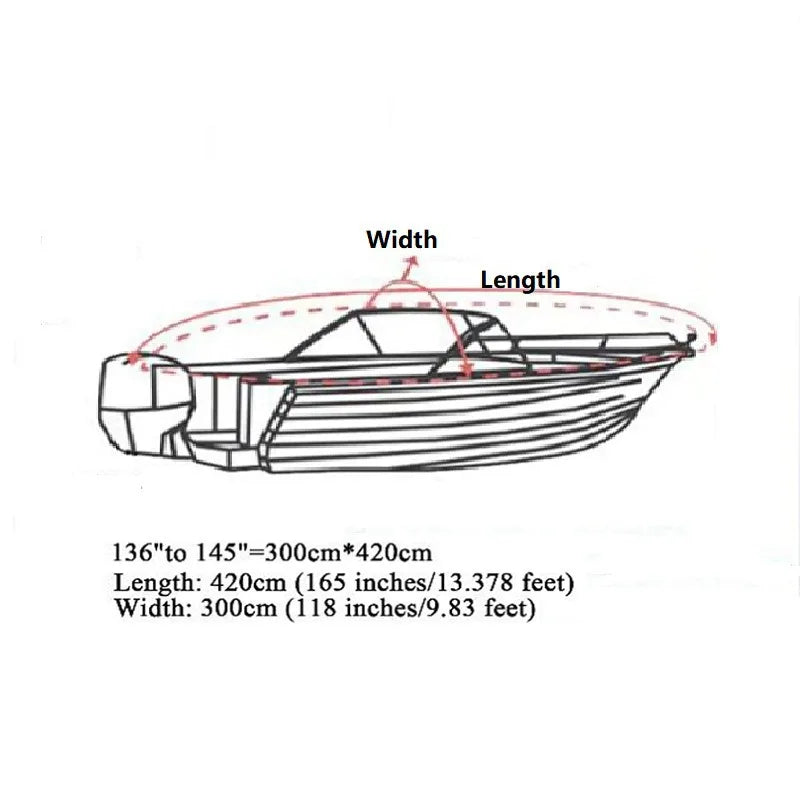 Housse jet ski remorquable en Oxford 210D, noire ou grise, 420 x 300 cm