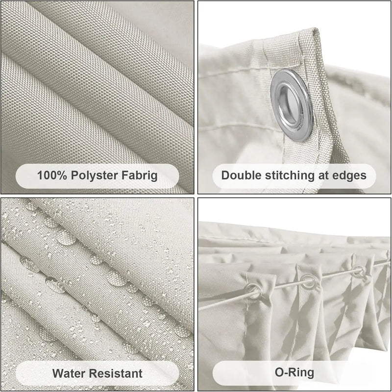 Voile d'ombrage rétractable pergola Oxford anti-UV, 12 coloris, de 1 x 3 à 2 x 6 m