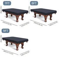Housse billard anti-poussière Oxford 210D noire, bord élastiqué et cordon, 7, 8 ou 9 pieds
