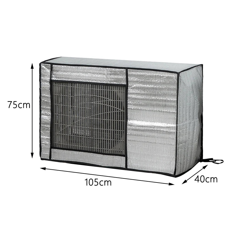 Housse de climatiseur extérieur en aluminium, façade en maille, 5 tailles de 75 à 105 cm