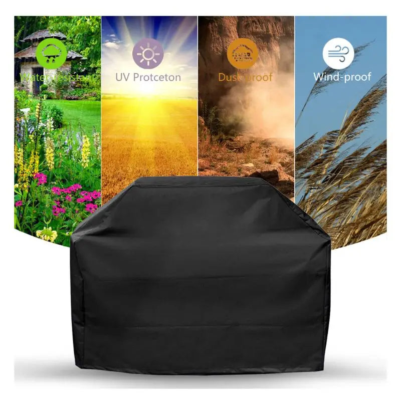 Housse barbecue grande taille noire imperméable anti-UV, 8 dimensions