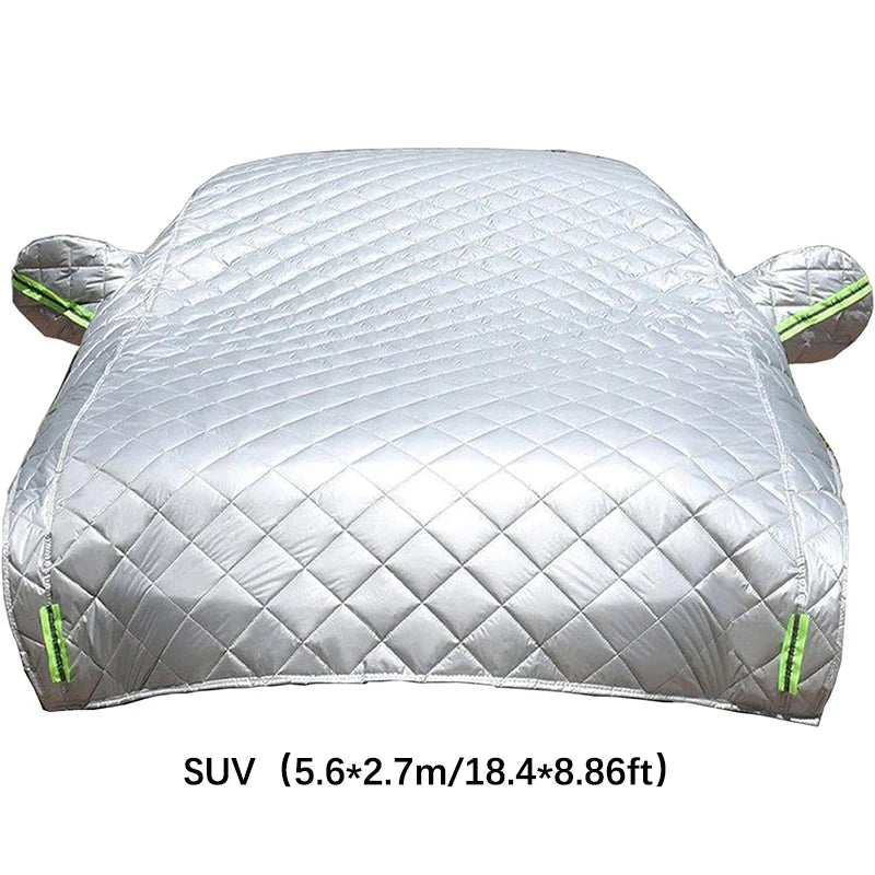 Demi-housse voiture anti-grêle épaisse 3 couches, Oxford, coton et polyester, 4 tailles de 5,2 à 5,8 m