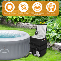 Housse de pompe de chauffage spa gonflable noire, polyester 420D, 43 x 38 x 54 cm