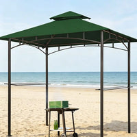 Toit de tonnelle 3 x 3 m à deux niveaux ventilés, polyester 300D, poches d'angle renforcées