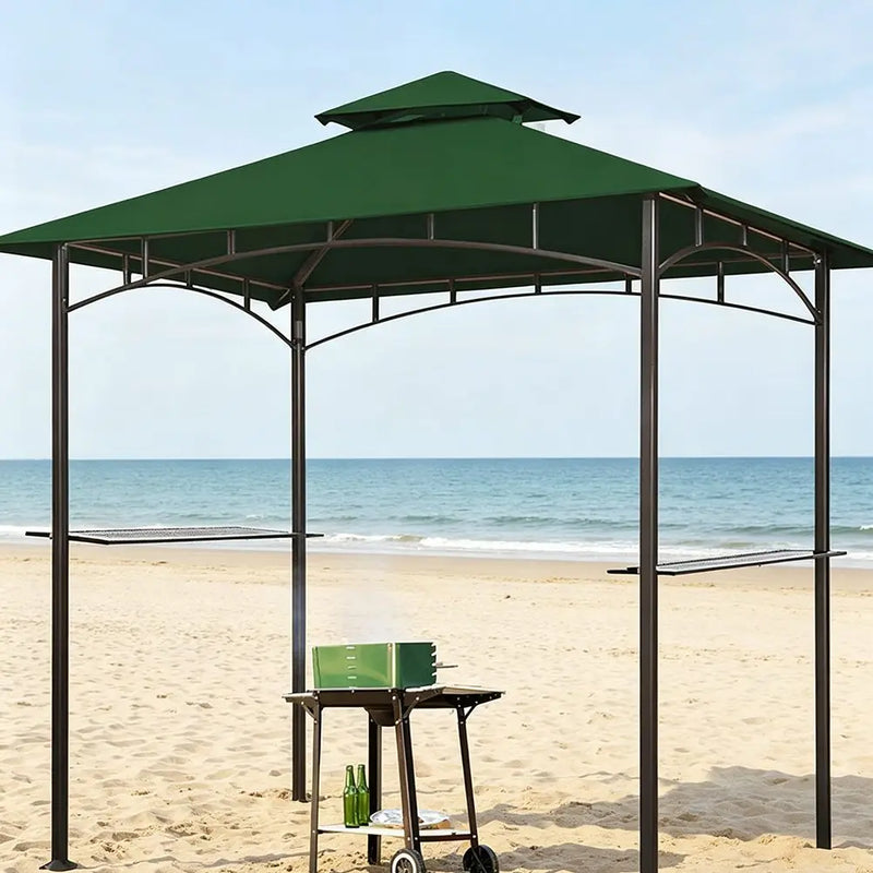 Toit de tonnelle 3 x 3 m à deux niveaux ventilés, polyester 300D, poches d'angle renforcées