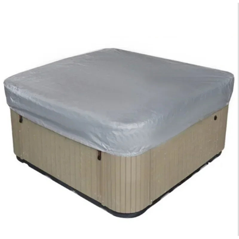 Housse spa carré imperméable anti-UV à cordon de serrage, 4 coloris, de 207 à 231 cm