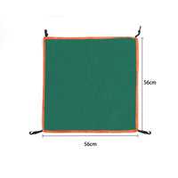 Bâche de tente de camping carrée imperméable avec 4 crochets, de 56 à 148 cm, vert ou beige