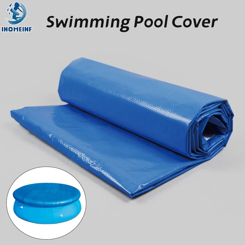 Bâche piscine hors sol bleue en PE, ronde ou rectangulaire, de 183 à 457 cm