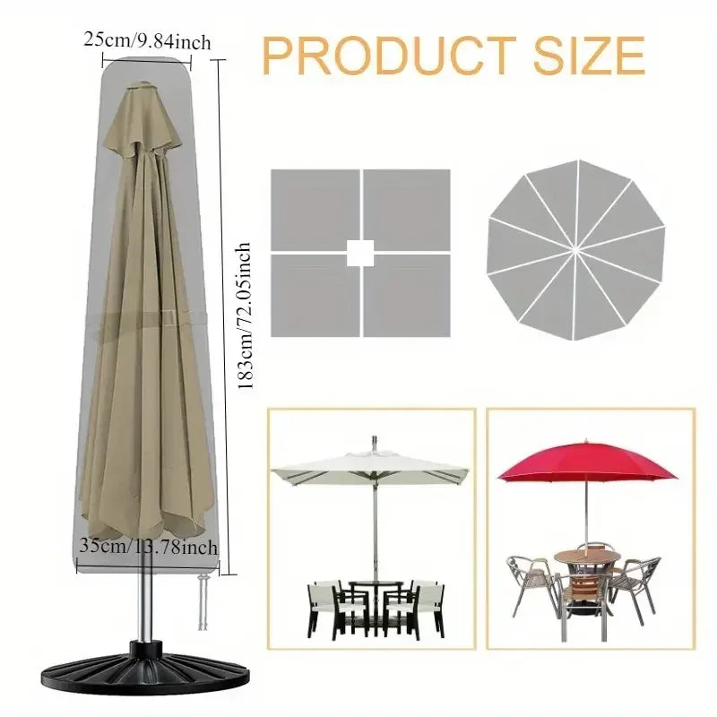 Housse parasol déporté universelle en Oxford imperméable, droite ou banane, de 183 à 280 cm