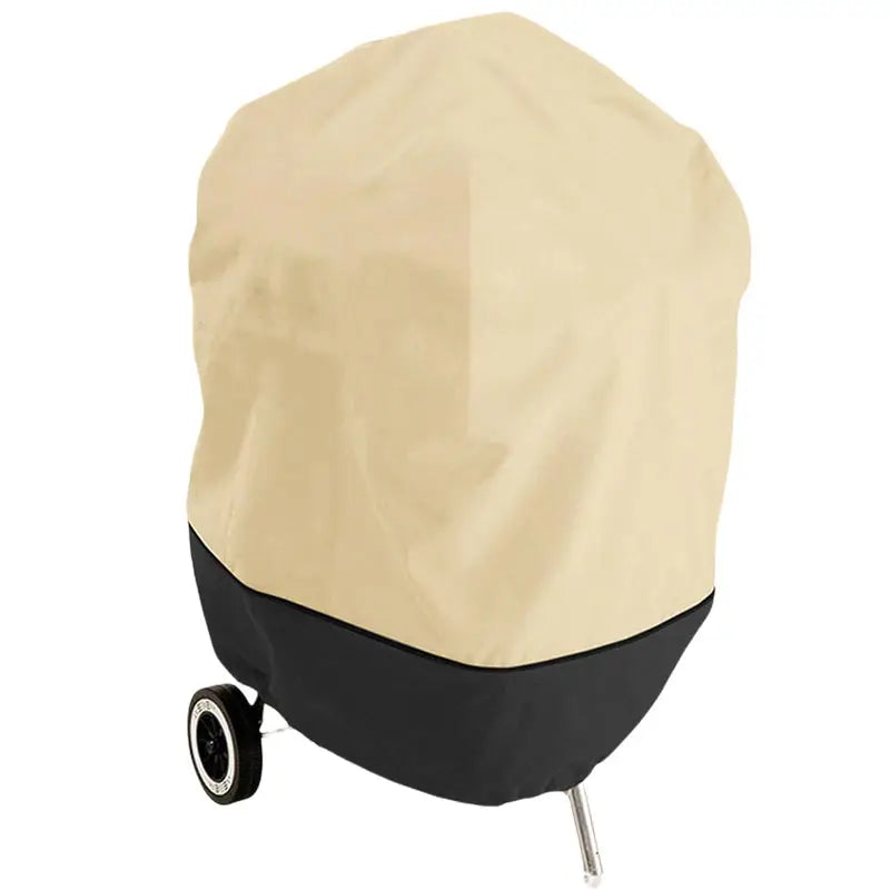Housse barbecue ronde Oxford 210D imperméable anti-UV, beige et noir ou noir, 5 tailles