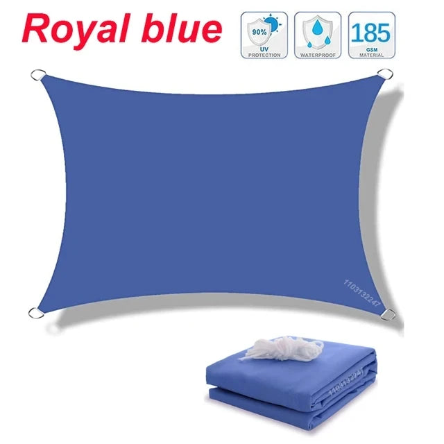 Voile d'ombrage rectangulaire imperméable en polyester 300D, anti-UV, 10 tailles