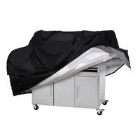 Housse barbecue ronde et rectangulaire en Oxford polyester noir imperméable, 8 tailles de 4XS à XL
