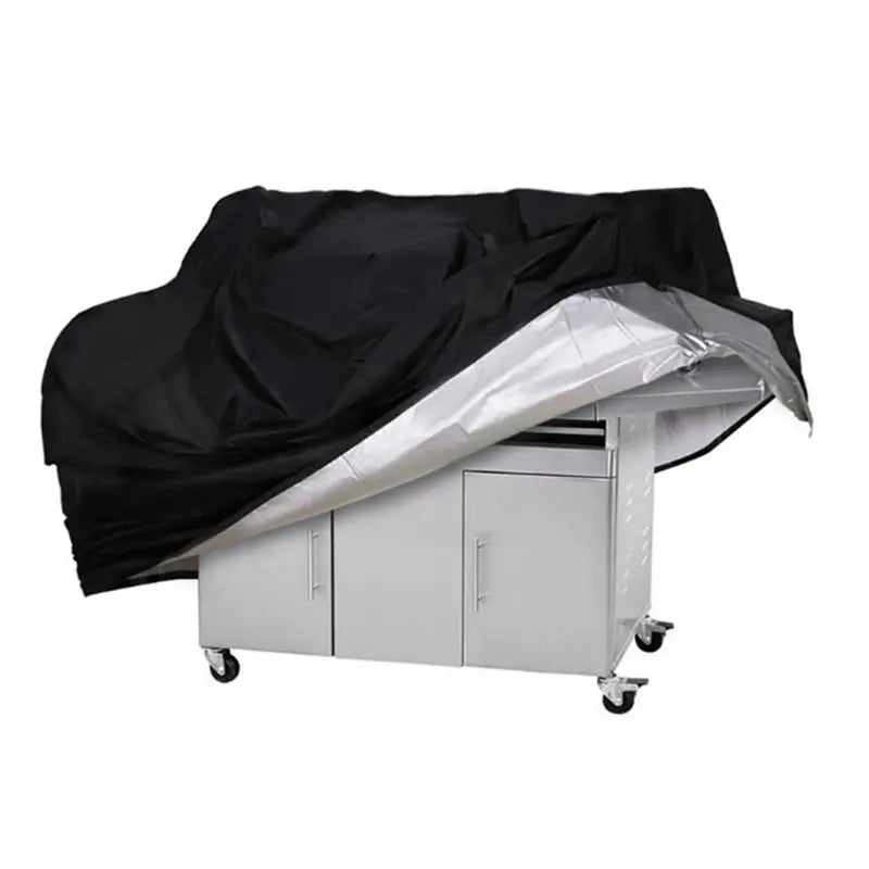 Housse barbecue ronde et rectangulaire en Oxford polyester noir imperméable, 8 tailles de 4XS à XL