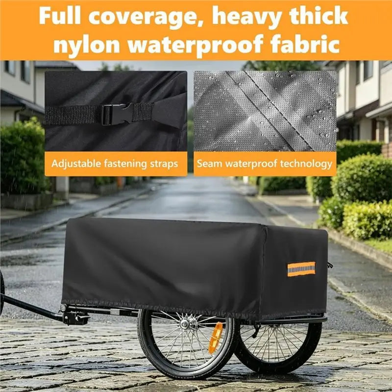 Housse réversible pour remorque de vélo ou chariot pliant, Oxford 420D imperméable, avec pochette