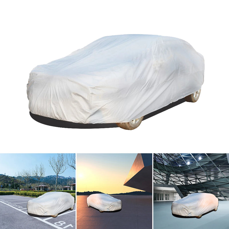 Housse voiture intégrale PEVA argentée imperméable et anti-UV, 5 tailles de 4 à 5,80 m