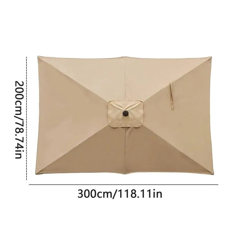 Toile de remplacement pour parasol rectangulaire 200 x 300 cm, polyester anti-UV, 4 coloris