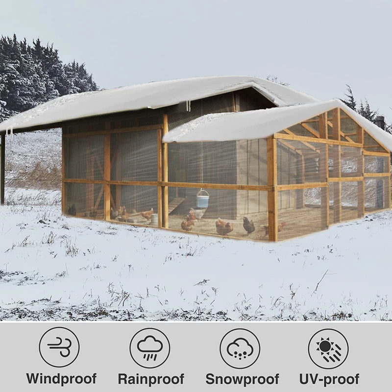 Bâche transparente imperméable avec œillets en polyéthylène de 2 x 4 à 5 x 10 m