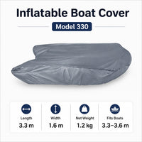 Housse bateau gonflable Oxford 420D imperméable anti-UV grise, 4 tailles de 2,7 à 4,5 m