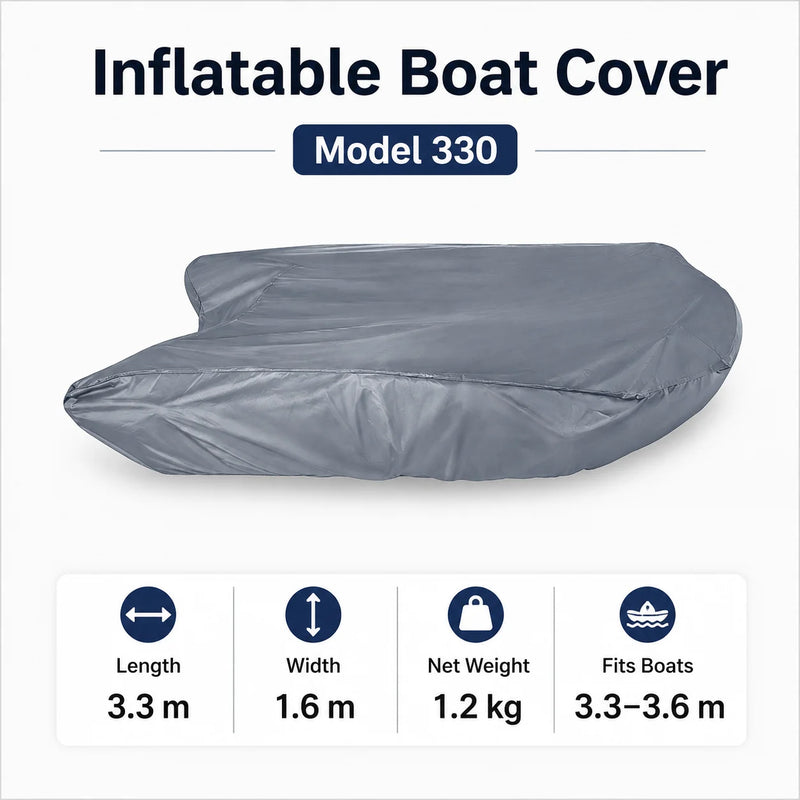 Housse bateau gonflable Oxford 420D imperméable anti-UV grise, 4 tailles de 2,7 à 4,5 m