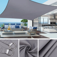 Voile d'ombrage carrée anti-UV en polyester 185 g/m², 3 tailles, avec ou sans kit de fixation