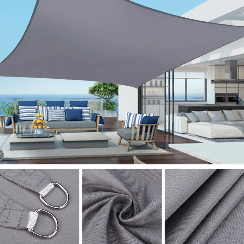 Voile d'ombrage carrée anti-UV en polyester 185 g/m², 3 tailles, avec ou sans kit de fixation