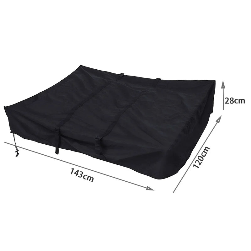 Housse pour tente de toit en Oxford 420D noir, étanche, 143 x 120 x 28 cm