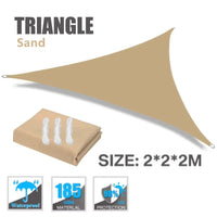 Voile d'ombrage triangulaire ou rectangulaire en polyester enduit PU, 3 coloris, de 2x2x2 à 4x6 m