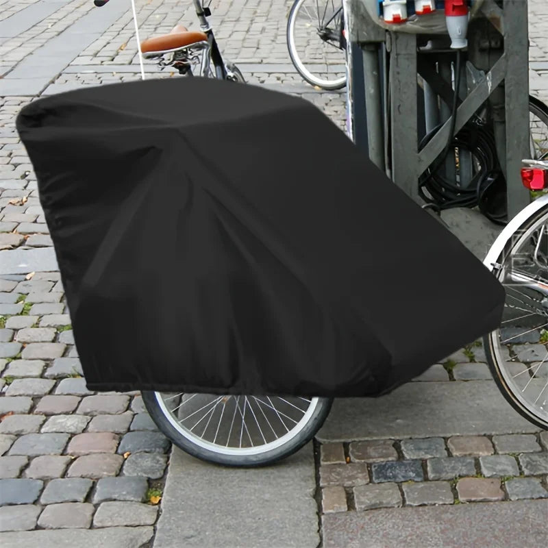 Housse de remorque de vélo imperméable en Oxford 420D noire, 140 x 84 x 100 cm