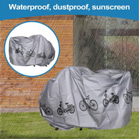 Housse de vélo imperméable anti-UV et anti-poussière, gris ou noir, 200 x 100 cm