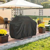 Housse de barbecue étanche en Oxford polyester 210D enduit argent, 7 tailles, noir