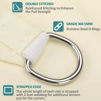 Voile d'ombrage rectangulaire polyester enduit PU anti-UV 98 %, 6 coloris, avec ou sans kit de fixation